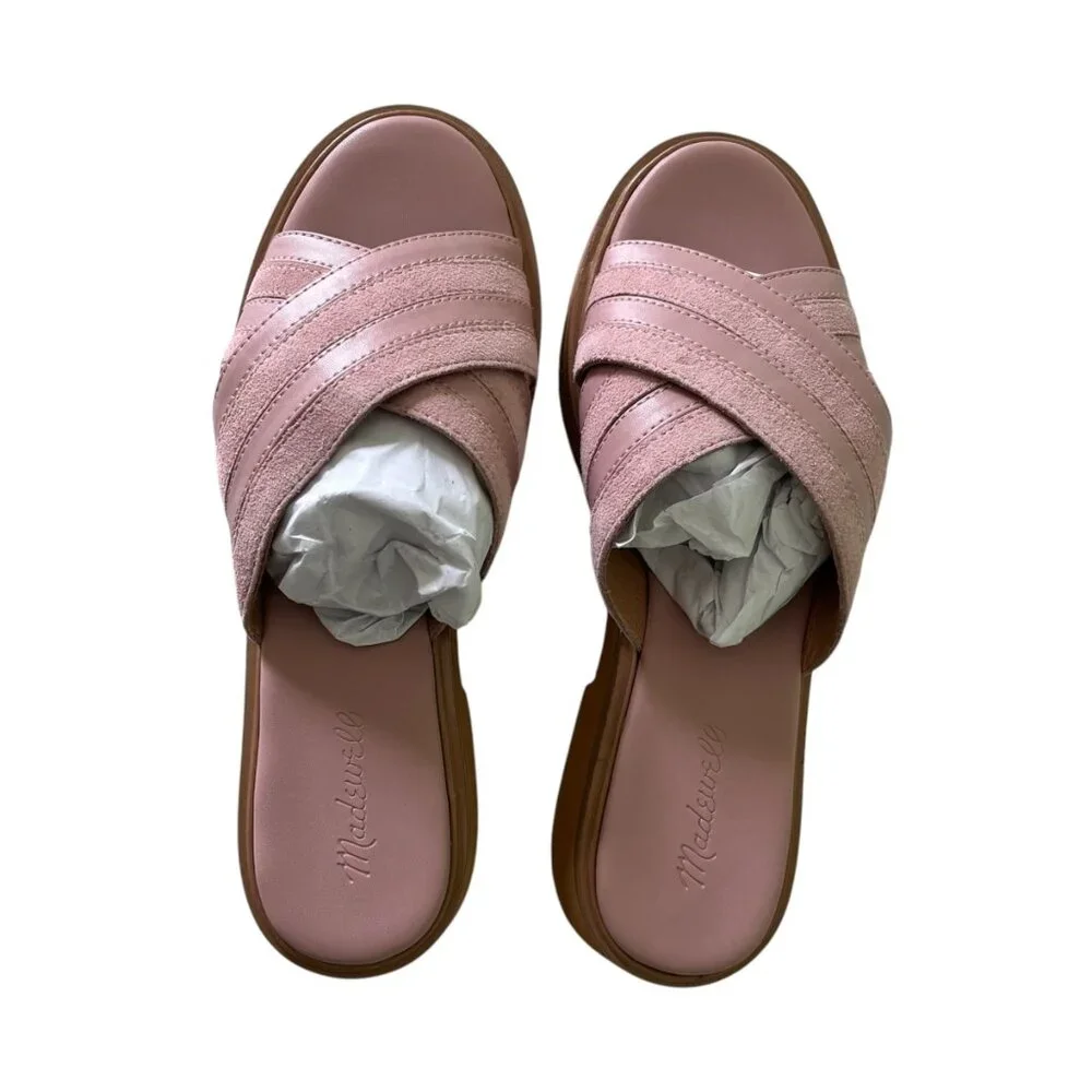 Madewell Leather Sandals NWT $110 Alina Platform Smooth 1 3/4" Heel Summer 10.5 - Picture 2 of 6